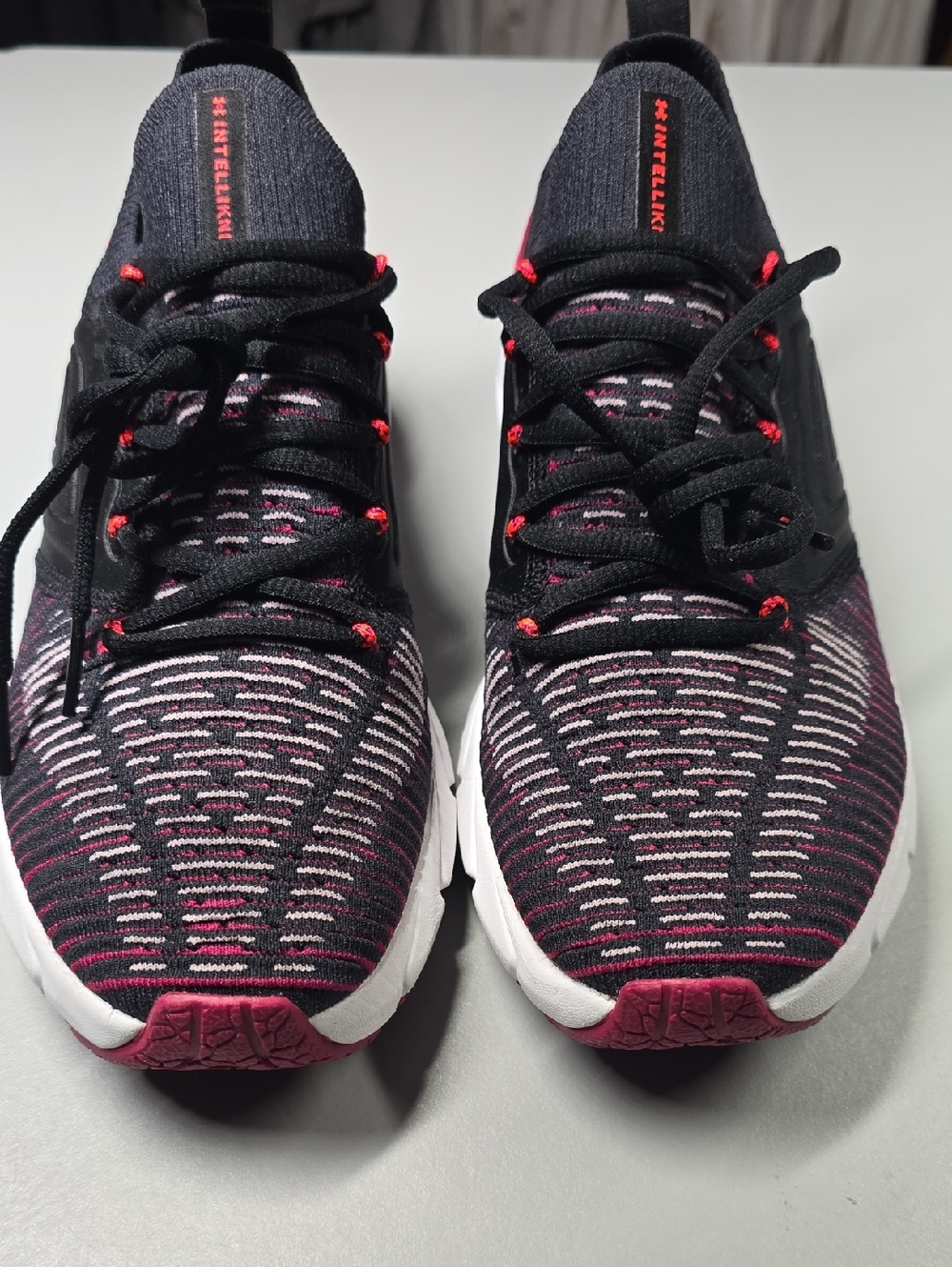 Under Armour Women's Black, Purple & White Knit Sneakers